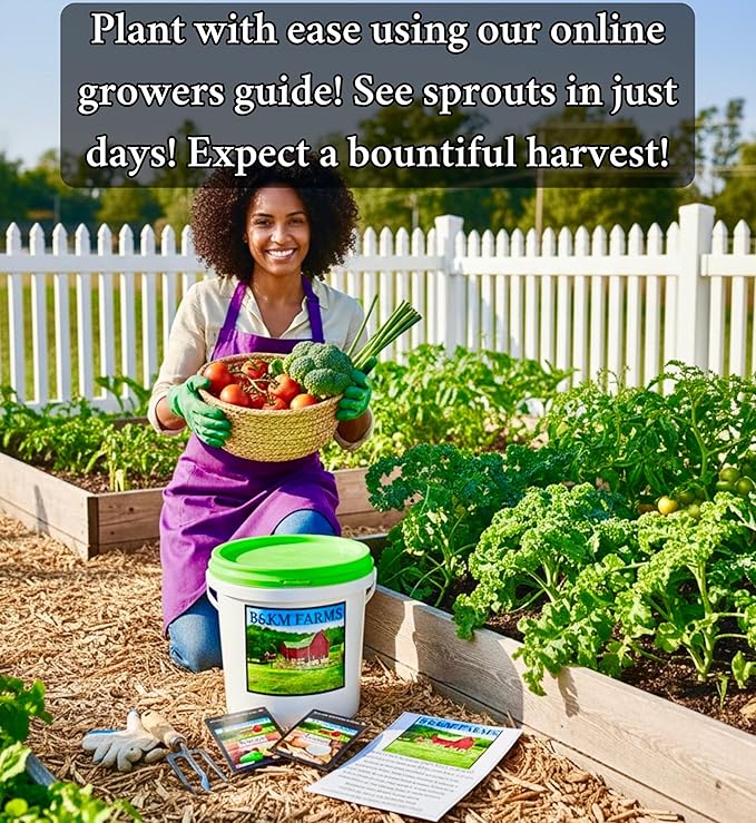 Personal Seed Vault - 38,000+ Survival Seeds, 36 Popular Varieties + Online Growing Guide by B&KM Farms