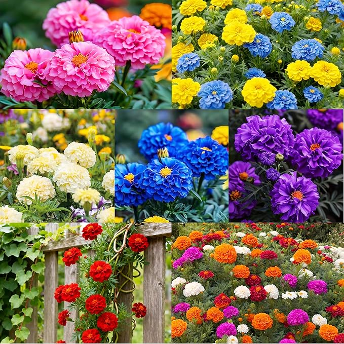 900+ Annual French Marigold Garden Flower Mix Flower Seeds for Planting Garden Decoration