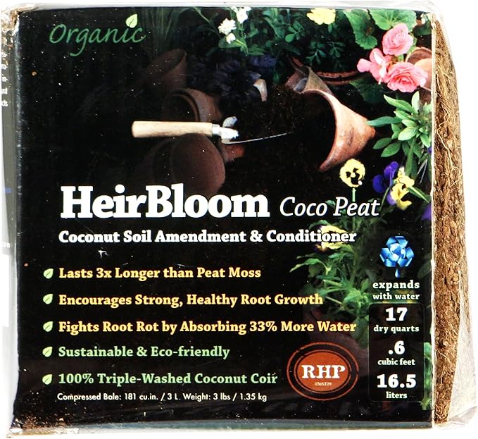 SuperMoss (01510 HeirBloom Coco Peat Soil, Mini Bale (0.6 ft3)