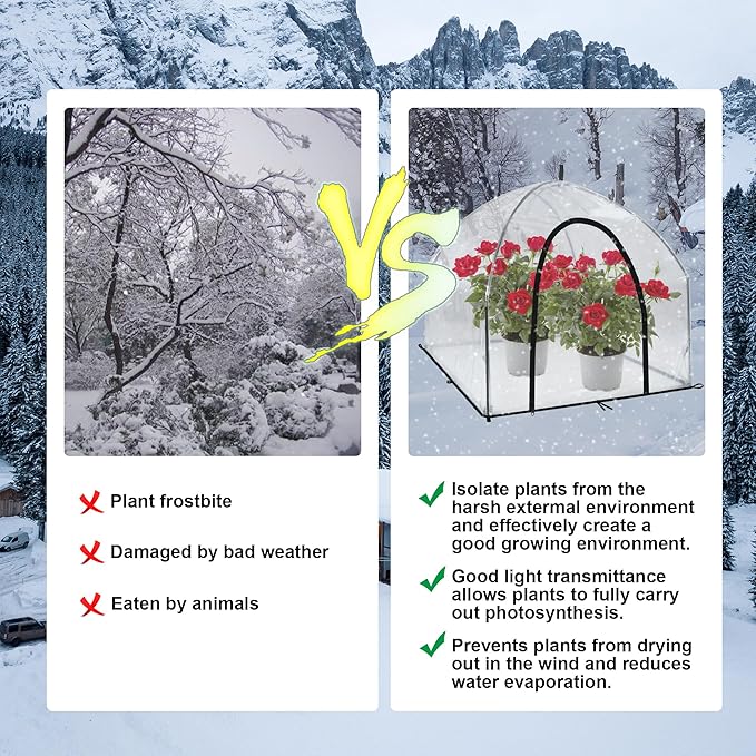 36″*36″*35.5″, Mini Greenhouse Winter Plant Warm Covers - Raised Bed Cover for Seed Starting, Warm Tent Freeze Protection Humidity Domes for Gardening & Winter Shelter and Protecting Plants, 2pcs