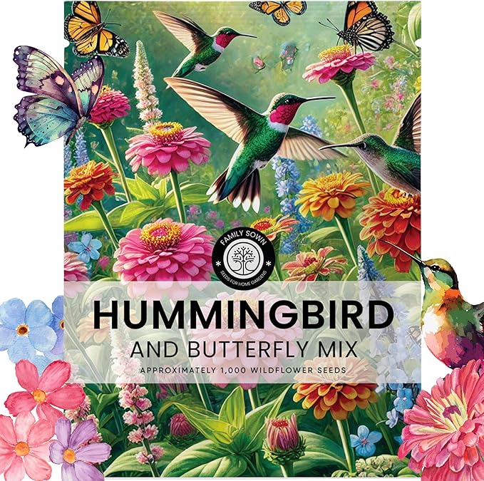 Hummingbird Butterfly Mix - Large 5g Envelope - 1,000 Flower Seeds for Planting - Wildflower Mix