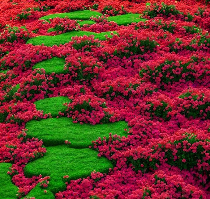3000+ Pcs Red Pink Purple Creeping Thyme Seeds Ground Cover Plant Seeds Perennial- Non-GMO Heirloom Flower Perennial Creeping Thyme Seeds for Planting