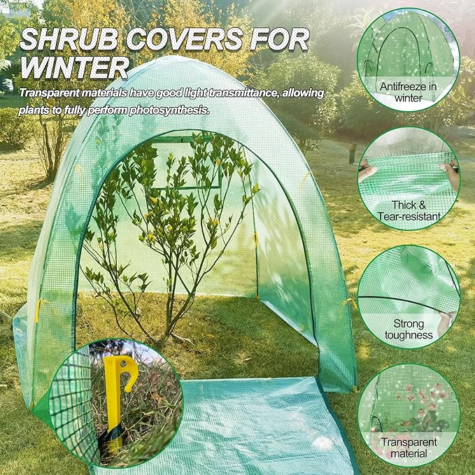 59″*59″*60″ Large Winter Plant Warm Covers with Air Hole for Raised Bed- Warm Tent Freeze Protection Humidity Domes for Germination, Seedling Propagation Protecting Plants from Animals