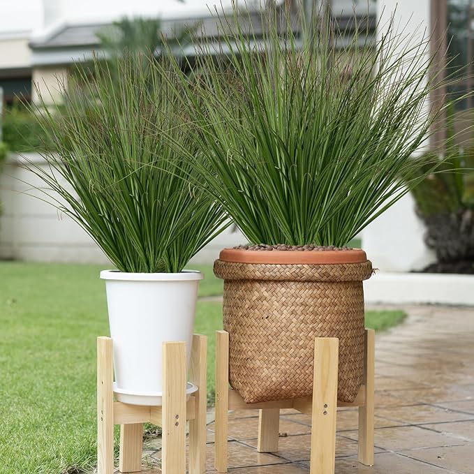 Ttranewsoo Artificial Grass,Fake Grass Artificial Shrubs Wheat Grass Greenery,Fake Grass Decor Artificial Plants Ornamental Grass Outdoor Fake Grass Green Leaves for Decoration(12PCS)