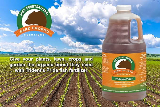 Just Scentsational Bare Ground Solutions TP-64G Trident's Pride Organic Liquid Fish Hydroponic Soil Fertilizer, 64 oz (2 Quarts)