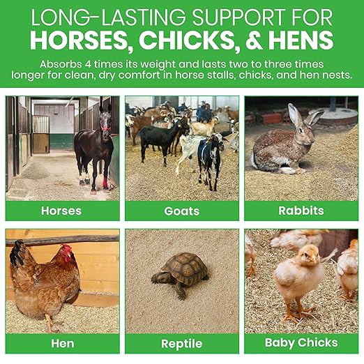 Hemp Animal Bedding 1 Lb = 5.1 Liters of Natural Ground Hurds - Super Absorbent- DUST Free- for Your Horse, Chicken, Rabbit, Reptile, Hamster, Cage Coop or CAT Litter - USA Grown - Carbon Negative