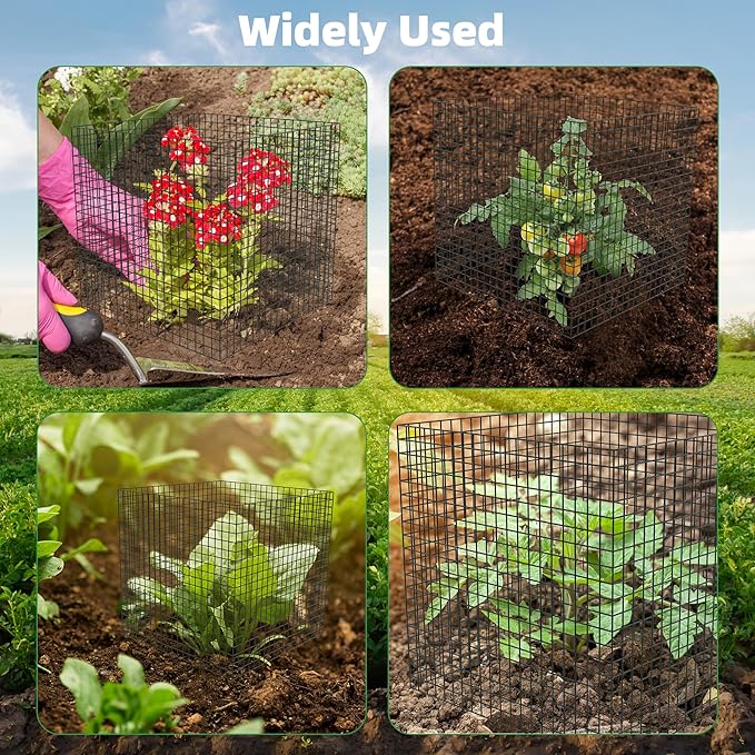 UNIFAMILY 20 Pcs Plant Protectors from Animals, 5 Packs Metal Wire Plant Cage, Garden Protector Cage from Deer, Mesh Garden Protector from Rabbits, Chicken Wire Plant Covers from Animals