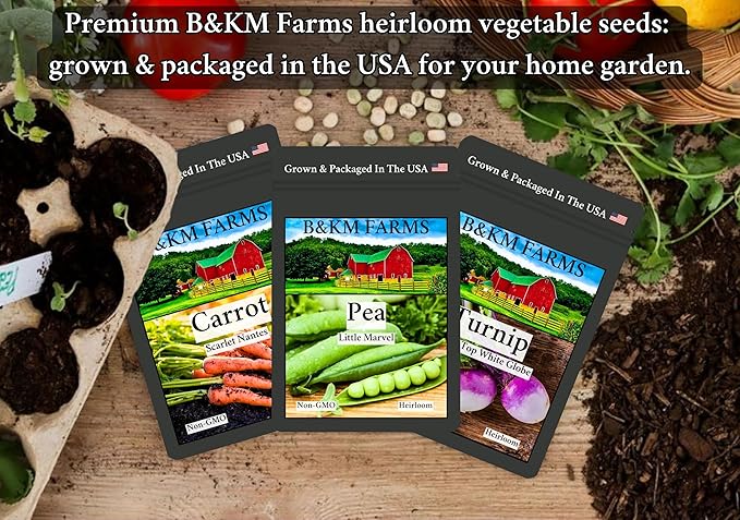 Beginner Survival Seed Vault: 10,000+ Heirloom & Non-GMO Seeds (20 Easy to Grow Varieties) by B&KM Farms