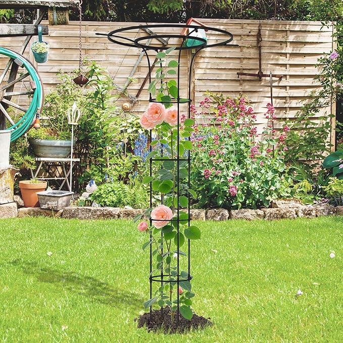 Trellis for Climbing Plants Outdoor - 69"(H), Expandable and Rust-Proof Metal Plant Support, Easy Installation, Garden Trellis for Potted Roses, Vines, Jasmine(1 Pack)