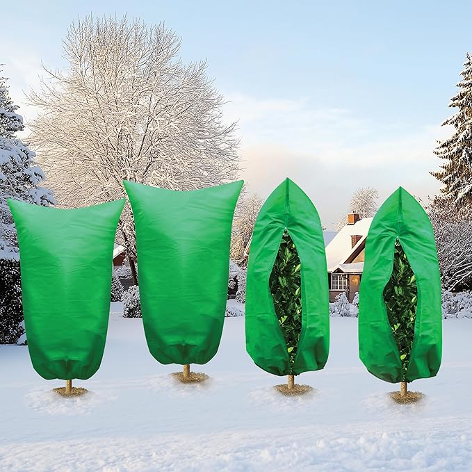 SCRUBIT Plant Covers Freeze Protection, 78"W x 94"H Frost Cloths for Outdoor Plants & Fruit Trees with Zipper and Drawstring, Thick Winter Plant Covers - Tree Frost Blankets for Shrubs
