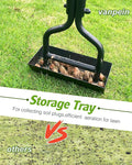 Lawn Aerator Garden Tool with Soil Core Tray, 38” Manual Grass Plug Aerators & A Cleaning Tool, Coring Aeration Tools with 3 Tines for Gardening, Soil Compaction, Lawn Yard Care, Patented Black