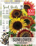 Seed Needs Sunflower Seeds to Plant Autumn Beauty Sunflowers (Mixture) - Heirloom & Open Pollinated Flower Seed to Plant an Outdoor Wildflower Butterfly Garden - Makes a Great Cut Flower (1 Pack)