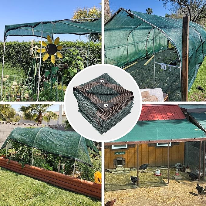 Xlimin 40% 20 X 30 FT Green Shade Cloth, Outdoor Woven Sun Shade with Grommets, Durable Breathable Netting Shading Antifreezing for Patio, Garden, DIY Home, Plants Cover, Greenhouse, Dog Kennel