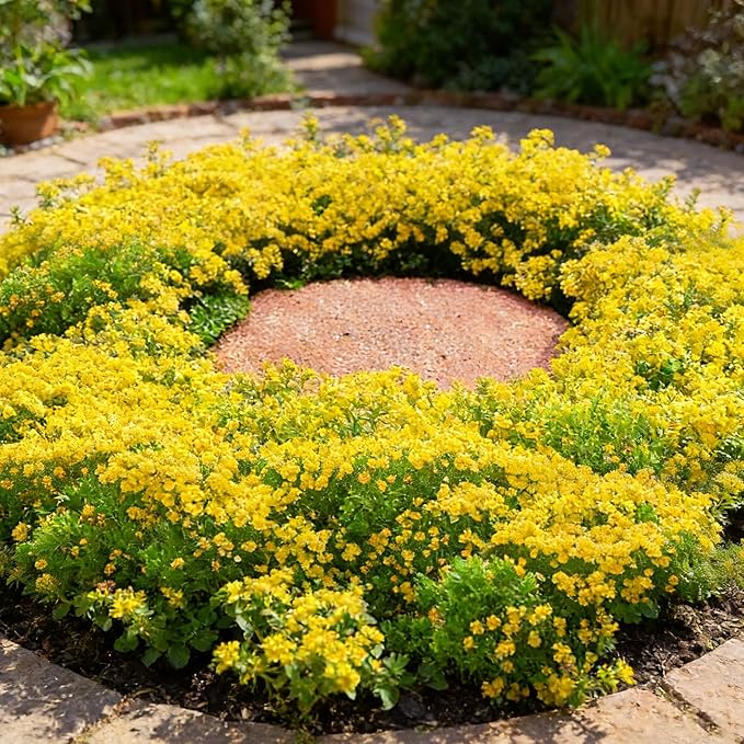 Mixrug Creeping Thyme Flower Seeds for Planting, 15000+pcs Perennial Creeping Thyme Ground Cover Seeds, Non-GMO Heirloom Wild Thymus Serpyllum Flower Plants for Home Garden Outdoors Yellow