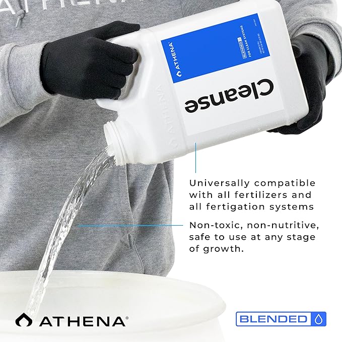 Athena Blended Cleanse | Plant-Safe System Cleaner for Hydroponics | Descaler Solution & Irrigation Line Cleaner | 1 Gallon