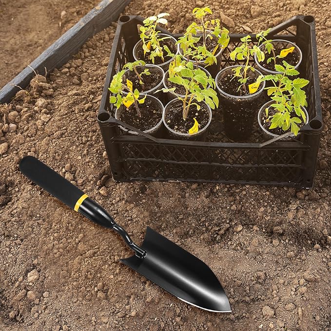 Gardening Trowel, 12 Inch Manganese Steel Garden Hand Shovel with Rubber Handle, Trowel Garden Tool for Farmer Soil Planting Digging Transplanting