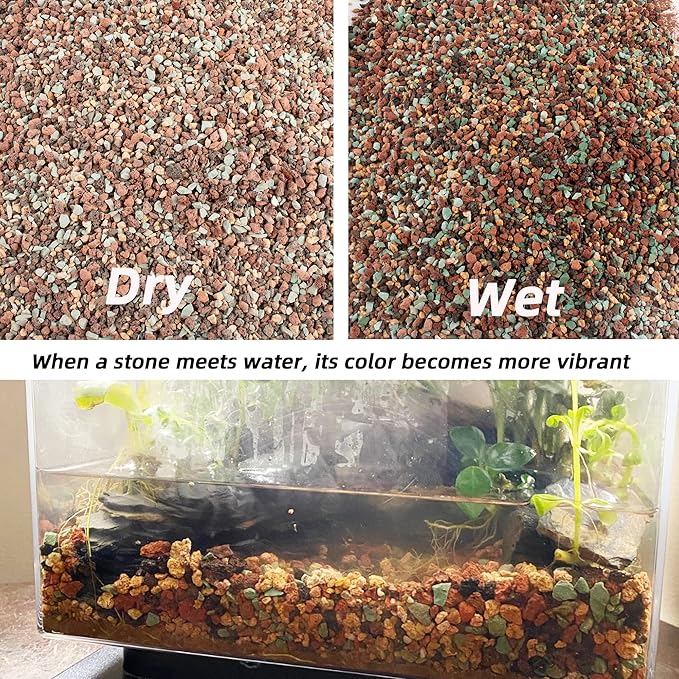 18lb Mix Lava Rocks for Plants in Door -Gravel Pebbles for Bonsai Succulent Cactus Potting Soil and Vase Fillers, Fairy Gardening,Top Dressing
