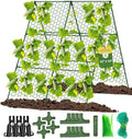 Cucumber Trellis, 35" X 50" A-Frame Garden Trellis for Climbing Plants Outdoor, Trellis Cucumber for Raised Bed, Foldable Plant Support for Vine/Vegetable/Tomato/Zucchini/Pea
