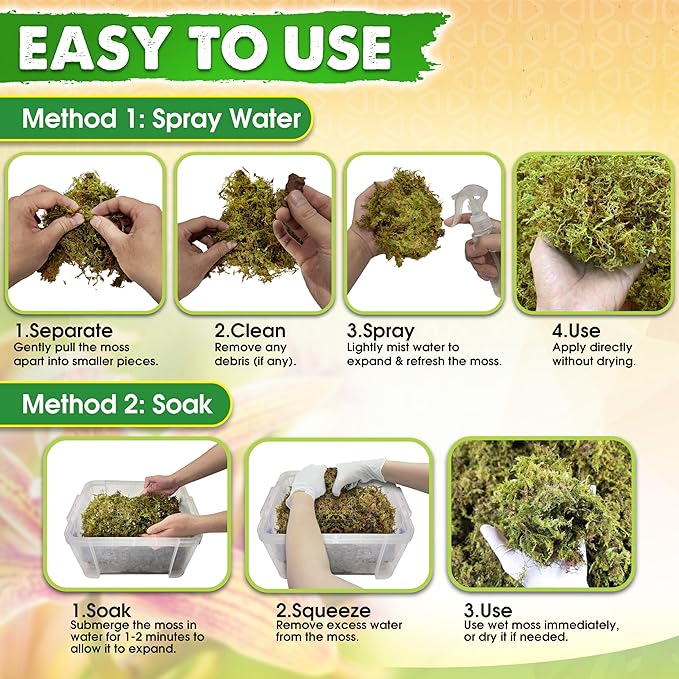 DUSPRO 2oz Dried Moss for Potted Plants, Forest Orchid Moss for Potting Mix, Sphagnum Potting Moss for Plants Indoor, Real Moss Soil Cover for Houseplant