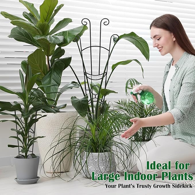 Large Metal Plant Trellis for Potted Plants, 3Pcs, 33 inch, Expandable Monstera Trellis, Provide Support for Indoor and Outdoor Climbing Plants to Assist Their Healthy Growth