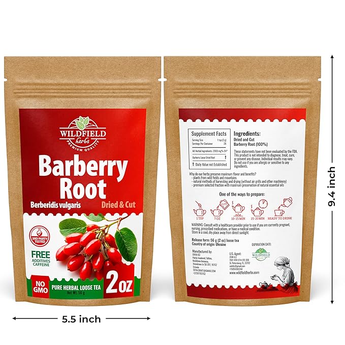 2 oz. Barberry Root Herbal Tea (Berberis vulgaris) – 56g Dried Barberry Root Tea Raíz de Agracejo