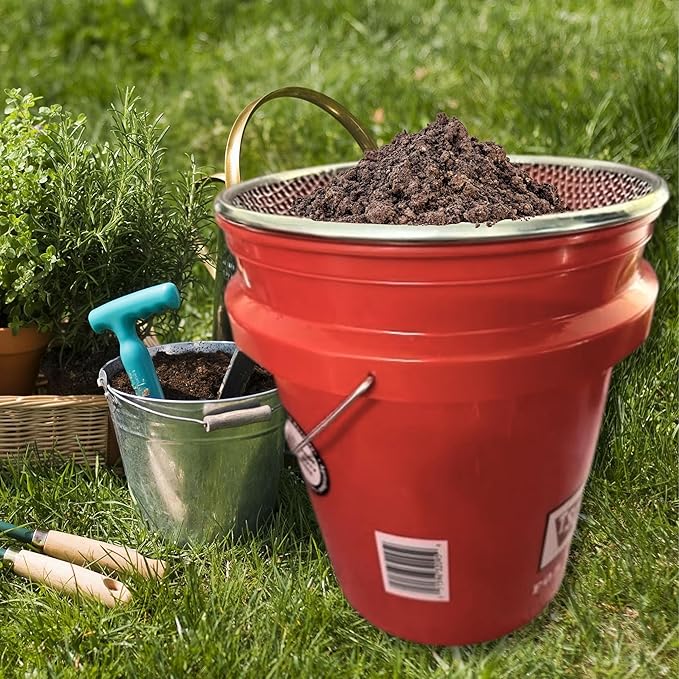 3PCS Soil Sifter for Gardening, Rock Sifter for 5gallon Bucket, Dirt Sifter Compost Sifter, Sifter for Gravel Sawdust Vermicompost