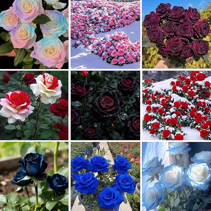 Mixed Climbing Rose Seeds for Planting, 295+pcs Rare Rose Flower Seeds, Heirloom Non-GMO Home Garden Bloom Flowers Plants for Outdoors Indoors