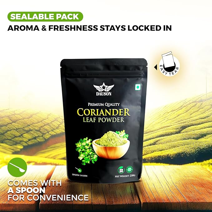 Coriander Leaf Powder – 100% Pure & Natural | 0.88 Oz Finely Ground Coriander Leaf | No Additives or Fillers | Aromatic, Earthy Flavor for Cooking | 25g Sample Available | Kitchen Essential for Global Cuisine