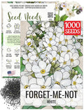 Seed Needs Forget Me Not Seeds for Planting White Myosotis Flowers - Heirloom & Open Pollinated Wildflowers to Plant an Outdoor Butterfly Garden to Attract Pollinators (1 Pack)
