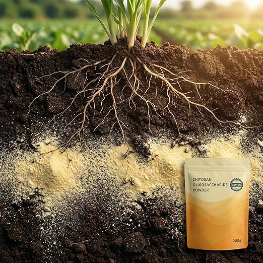 Chitosan Oligosaccharide - Purity >99.5% Soil Activator Water-SolubleFertilizer Powder 200g, For Plants, Garden Fertilizer, Fruits and Vegetables Easy-to-Follow Instructions (For Fertilizer Use Only).
