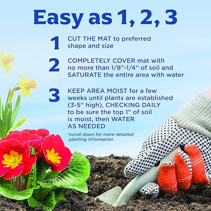 BloomingBulb Seed Mat - Easy to Plant and Grow Garden Seeds - Creates Fragrant, Vibrant Flower Garden (Sunflower Garden) (Pack of 2)