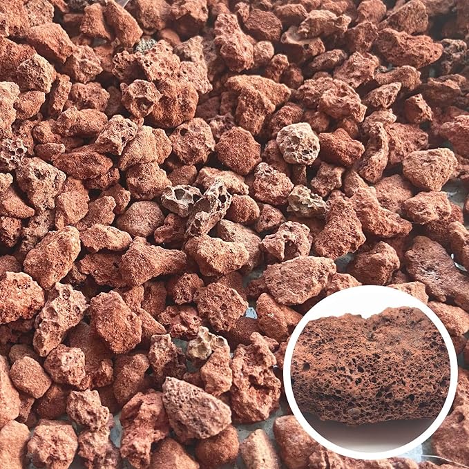 Lava Rocks for Plants -100% Pure Volcanic Rock No Dyes or Chemicals-Best Lava Stones Top Dressing for Cacti Succulents Plants,Bonsai (Red, 20LBS)