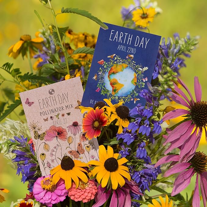 25 Earth Day 2025 Holiday Seed Packets (Wildflower Mix Seed Packets)
