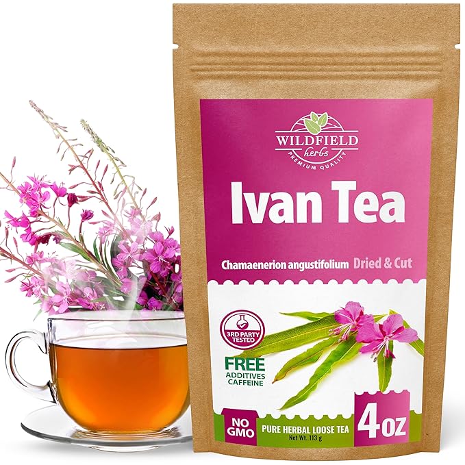 4 oz Siberian Fireweed Tea Herbal Ivan Tea Blooming Sally (Chamerion Angustifolium) Ivan Chai Bulk Loose Leaf Herb Epilobium Angustifolium - 113g (4 oz)