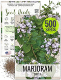 Seed Needs Sweet Marjoram Seeds for Planting - Heirloom, Non-GMO & Untreated - Perennial Culinary & Medicinal Herbs for Indoor/Outdoor Growing (1 Pack)