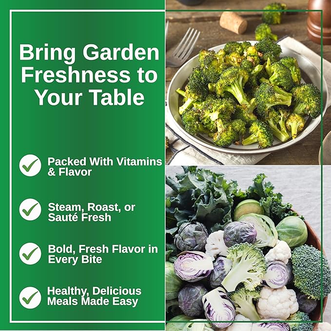 TKE Farms & Gardens - Waltham 29 Broccoli Seeds for Planting, 500+ Non-GMO Heirloom Seeds, Cold-Hardy Variety, Ideal for Fall & Winter Gardens, Easy Growing Instructions Included