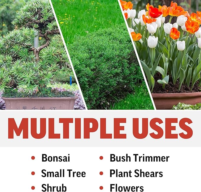 Piranha Pruner Trimming Scissors Garden Shears, Plant Trimmers, Gardening Hand Tools, Straight Stainless Steel Blade
