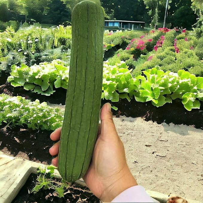 ZEshops 30 Luffa Chubby Pier Gourd Seeds – Non-GMO Heirloom Loofah Vegetable for Planting in Home Gardens, Trellises & Vertical Spaces