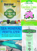 Gardening with Leon Organic Fertilizer Kit - Sustane 4-6-4 Organic Slow-Release Fertilizer, Sea Mineral Fertilizer, Epsom Salt & Gardening Lime - 1.8 lb (4 Cups) kit