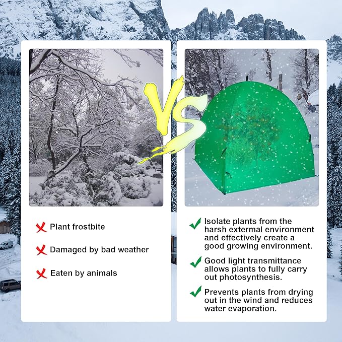50″*50″*40″ Winter Plant Warm Covers - Raised Bed Cover, Garden Row Accelerator, Warm Tent Freeze Protection Humidity Domes for Germination, Seedling Propagation Protecting Plants from Animals 2PCS