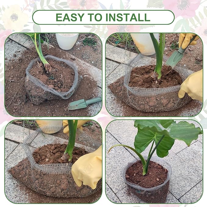 Foyego 4Pcs 15 Gallon Root Guard Baskets for Plants, Underground Stainless Steel Wire Mesh Cages Gopher and Vole Wire Basket Protect The Roots of Large Plants