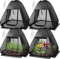 4 Pack Pop up Plant Shade Tent with UV Top, Garden Mesh Tent Cover with Zipper Door and 16 Stakes, Sunblock Plant Shade Cloth for Outdoor Vegetables Flowers Shrubs (28x28x30in)