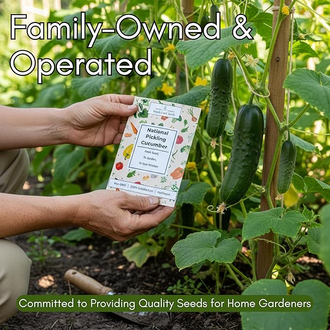 National Pickling Cucumber Seeds for Planting - Heirloom Cucumber Seed Pack - Non-GMO Pickling Cucumbers for Planting Indoors or Outdoors | Woods Creek Seeds