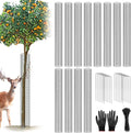 UQM 48 Inch Tree Trunk Protector, 12 Pcs Metal Tree Guards Trunk Protector with Glove & Metal Stakes & Zip Ties, Mesh Tree Bark Protector, Plant Protectors from Deer Animals Mowers Trimmers