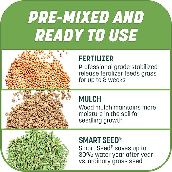 Pennington Smart Patch Tall Fescue 5lb 100 sq. ft. Grass Seed Bare Spot Repair with Mulch and Fertilizer