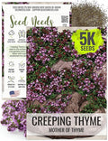 Seed Needs, Mother of Thyme Creeping Thyme Seeds 5,000 Seeds for Planting Thymus serpyllum - Perennial Flowers for Rock Gardens & Groundcover (1 Pack)