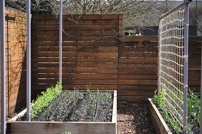 Natural Jute Plant Support Net, 7.5 x 8.5 Feet, 4 Inch Mesh, Biodegradable Garden Trellis for Climbing Plants