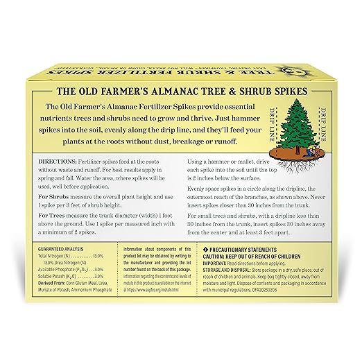 The Old Farmer's Almanac Tree & Shrub Fertilizer Spikes (Box of 6 Spikes - 1.5 Lbs)