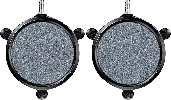 VIVOSUN Air Stone Disc 8 x 8 Inch with Shell and Sucker for Aquarium, Fish Tank and Hydroponics Air Pump (Pack of 2)