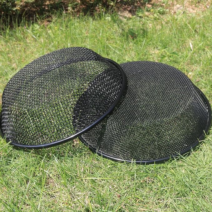 2Pcs 11.8" W Soil Sifter for Gardening, 2, 4mm Grid Rock Sifter for 5 Gallon Bucket, Stainless Steel Fine Dirt Sifter, Compost Sifter for Capturing Dirt, Sand, Rocks, and Filtering Compost (Black)